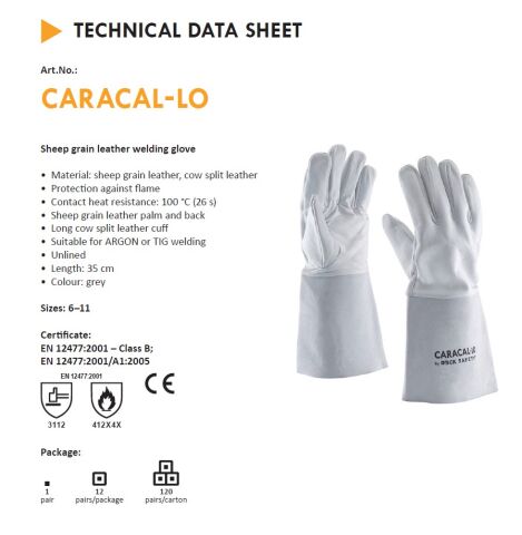 Rock Safety Caracal TiG Kaynakçı 100 °C Isı Dirençli İş Eldiveni