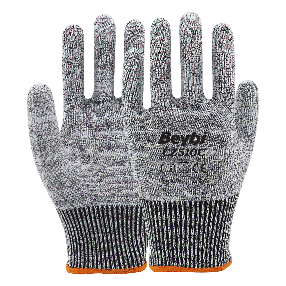 Beybi CZ510C  Kaplamasız HDPE 13G Astar C Kesilme Dirençli İş Eldiveni EN388 1542C