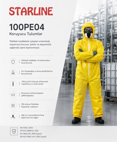 Starline 100PE04 Kimyasal Tulum 100 mikron Polietilen Kopolimer.