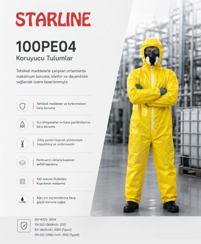Starline 100PE04 Kimyasal Tulum 100 mikron Polietilen Kopolimer.
