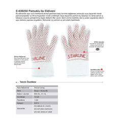 Starline E-636250 250° Yüksek Isı Temasına Dayanıklı 4 Katlı Pamuk Örgü Fırıncı Eldiveni EN388-1342X EN407-X2XXXX