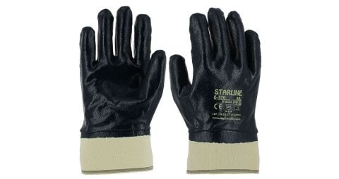 Starline E-370 Tam Mavi Nitril Kaplı Ağır İş ve Petrolcü Eldiveni 4111X