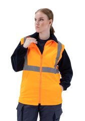 SafeSawa Alaska Hi-Vis 5 in 1 Parka Neon Turuncu Lacivert Reflektörlü %100 Polyester 300D Oxford PU Kaplı