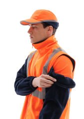 SafeSawa Alaska Hi-Vis 2 in 1 Yelek Neon Turuncu Reflektörlü %100 Polyester 300D Oxford PU Kaplı