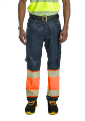 SafeSawa Alaska Hi-Vis Pantolon Neon Turuncu Lacivert Segmentli Reflektörlü