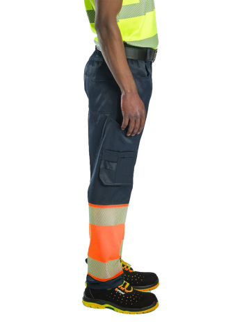 SafeSawa Alaska Hi-Vis Pantolon Neon Turuncu Lacivert Segmentli Reflektörlü
