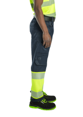SafeSawa Alaska Hi-Vis Pantolon Neon Sarı Lacivert Segmentli Reflektörlü