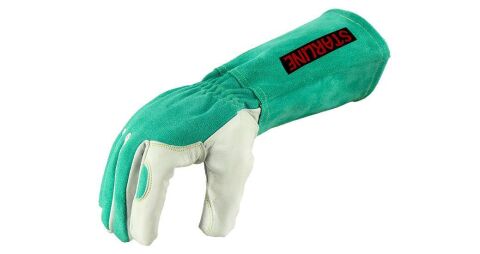 Starline Cilt Deri  Takviyeli 100° Temas Isı Dirençli İş Eldiveni EN388-3223X EN407-413X4X EN 12477 TYPE A 35 Cm