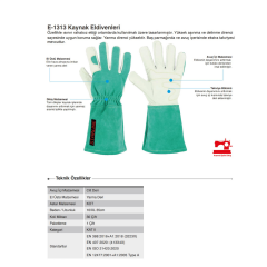 Starline Cilt Deri  Takviyeli 100° Temas Isı Dirençli İş Eldiveni EN388-3223X EN407-413X4X EN 12477 TYPE A 35 Cm