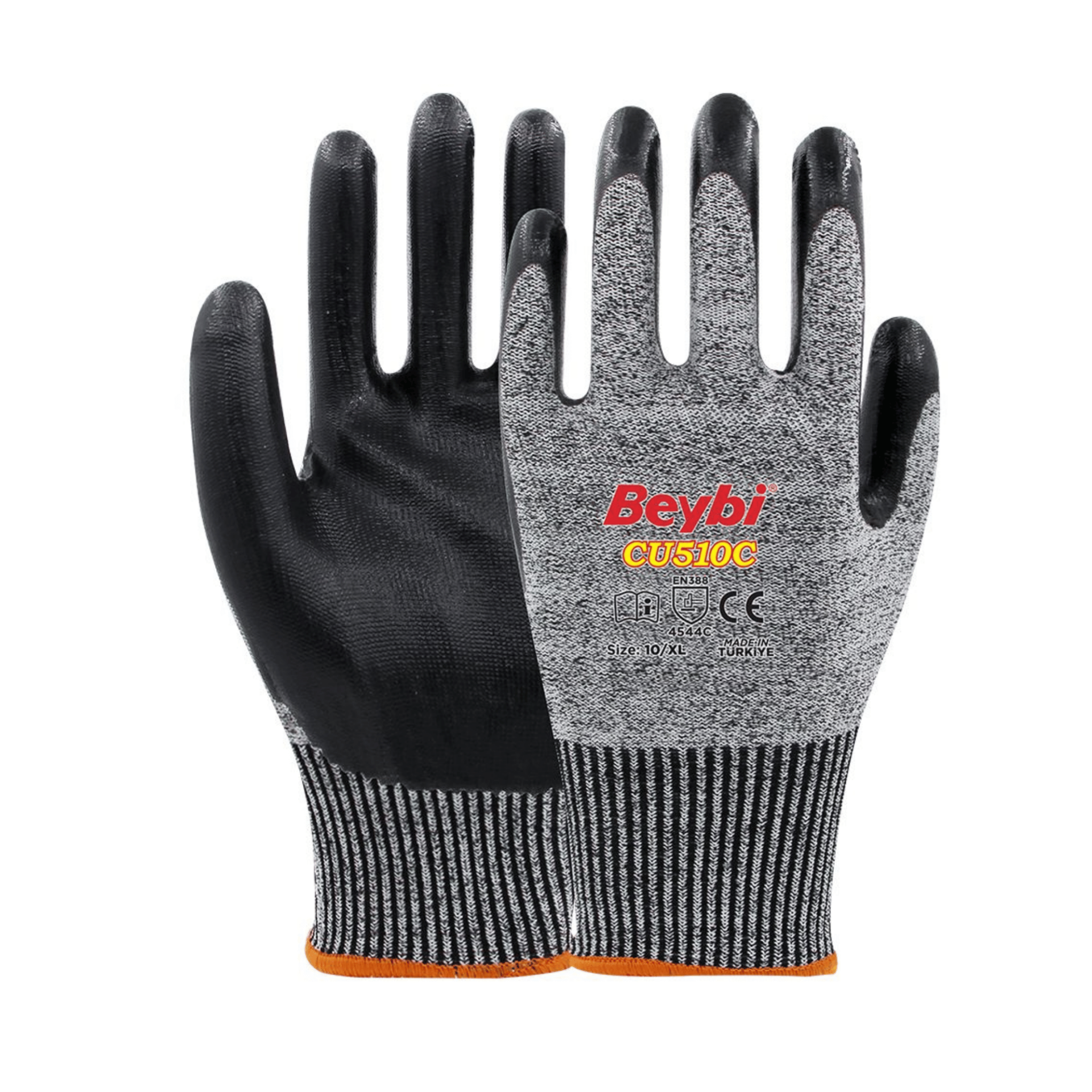 Beybi CU510C 1/2 PU (Poliüretan) Kaplı HDPE 15G Astar C Kesilme Dirençli İş Eldiveni EN388 4544C