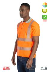 SafeSawa Alaska Hi-Vis Polo T-Shirt Neon Turuncu Segmentli Reflektörlü
