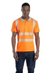 SafeSawa Alaska Hi-Vis Polo T-Shirt Neon Turuncu Segmentli Reflektörlü
