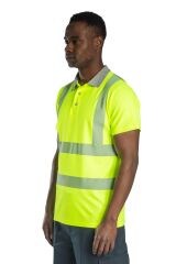 SafeSawa Alaska Hi-Vis Polo T-Shirt Neon Sarı Segmentli Reflektörlü