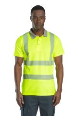 SafeSawa Alaska Hi-Vis Polo T-Shirt Neon Sarı Segmentli Reflektörlü