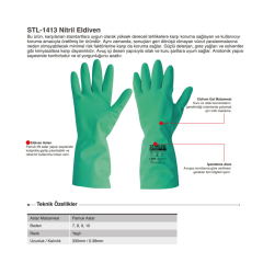 Starline STL-1413 Kimyasal Nitril Eldiven kalınlık : 0,38mm Uzunluk : 330mm