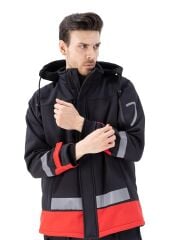 SafeSawa Arrowstar Softshell Mont Siyah Kırmızı