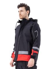 SafeSawa Arrowstar Softshell Mont Siyah Kırmızı