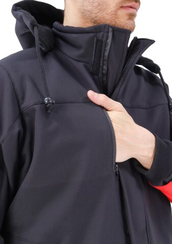 SafeSawa Arrowstar Softshell Mont Siyah Kırmızı