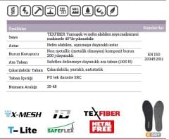 Exena C-Light Serisi Lisboa Black S1P SRC Kompozit Burun İş Ayakkabısı