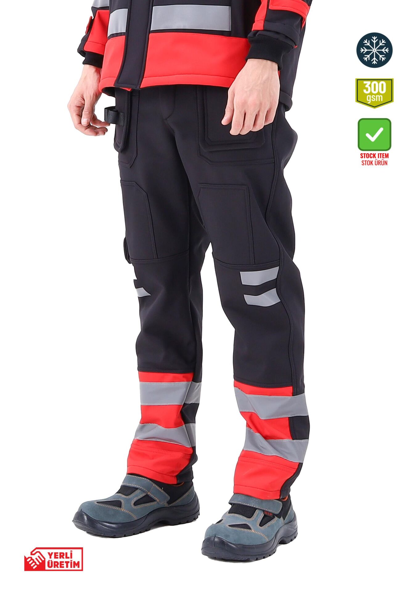 SafeSawa Arrowstar Softshell Pantolon Kırmızı Siyah