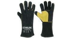 Starline E-170418C-SY 250° Isı Temasına Dayanıklı Deri Eldiven Siyah EN388-3122X EN407-42314X