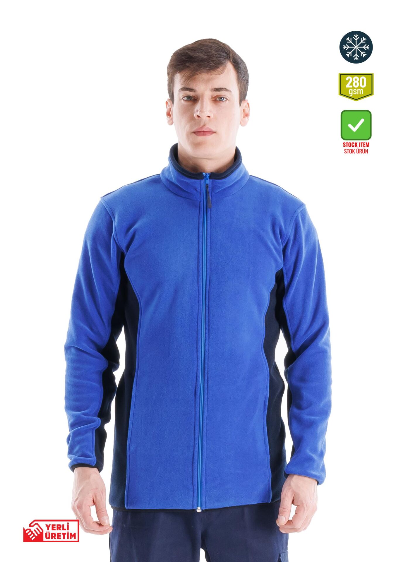 SafeSawa Alp Polar Ceket Saks Mavi Siyah