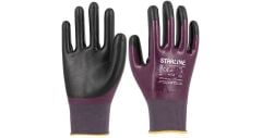 Starline E-161402 Full + 1/4 Nitril Kaplı Naylon Astarlı A Kesilmez Eldiven EN388-4121A Mor / Siyah