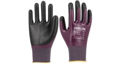 Starline E-161402 Full + 1/4 Nitril Kaplı Naylon Astarlı A Kesilmez Eldiven EN388-4121A Mor / Siyah
