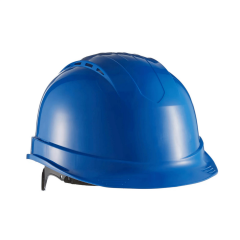 Starline 1470-AL Havalandırmalı Vizör ve Kulaklık Takılabilir Vidalı Baret Mavi 53-65 cm