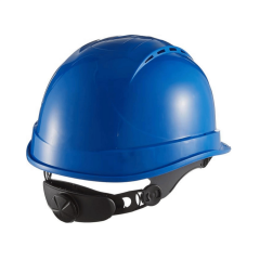 Starline 1470-AL Havalandırmalı Vizör ve Kulaklık Takılabilir Vidalı Baret Mavi 53-65 cm