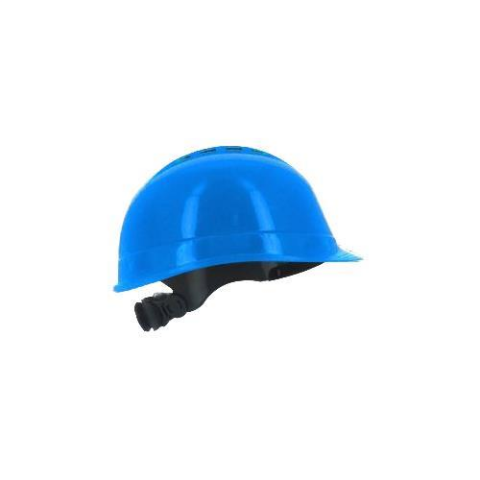 Starline 1470-AL Havalandırmalı Vizör ve Kulaklık Takılabilir Vidalı Baret Mavi 53-65 cm