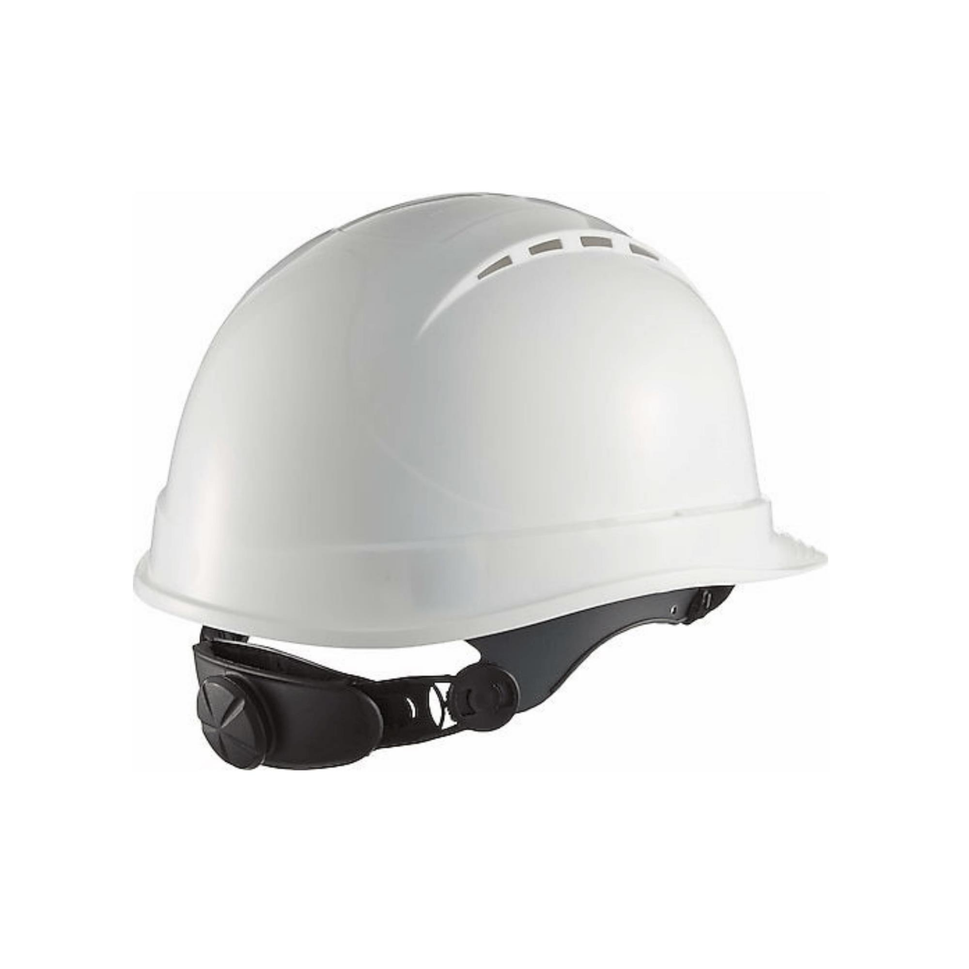 Starline 1470-AL Havalandırmalı Vizör ve Kulaklık Takılabilir Vidalı Baret Beyaz 53-65 cm