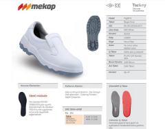 Mekap Hygiene 060 S2 SRC Beyaz Mikrofiber Deri Çelik Burun İş Ayakkabısı 38