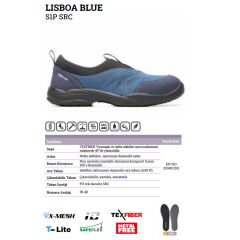 Exena C-Light Serisi Lisboa Blue S1P SRC Kompozit Burun İş Ayakkabısı