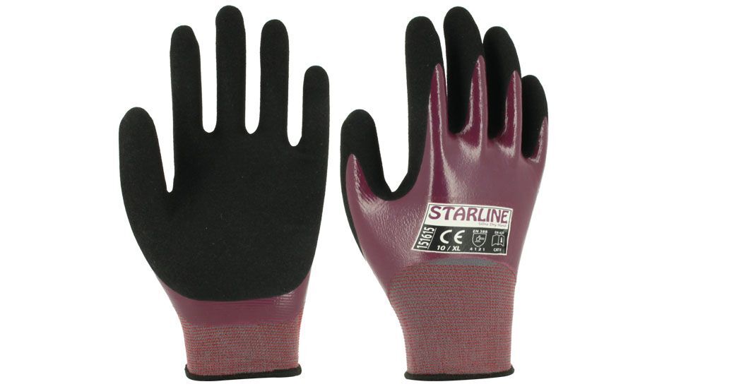 Starline E-151615 Tam Köpük Nitril + Nitril Kaplı İş Eldiven EN388-4121X