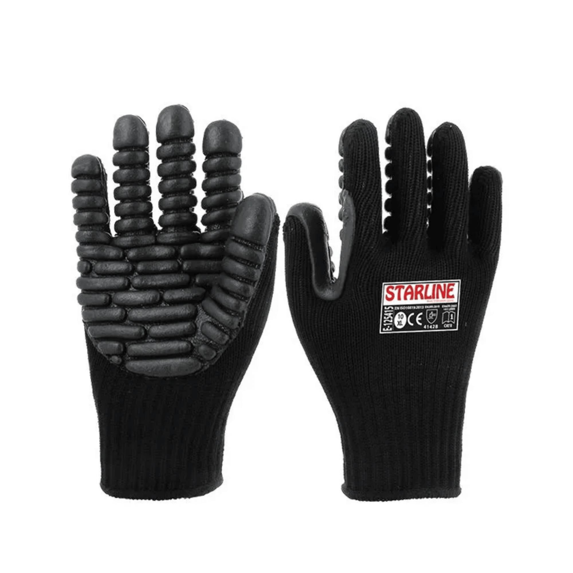Starline E-125415 Kauçuk Kaplı Pamuk Astarlı Anti-Vibrasyon Eldiveni