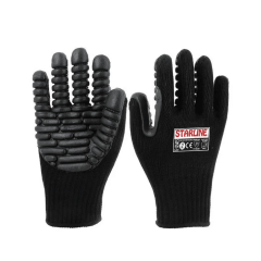 Starline E-125415 Kauçuk Kaplı Pamuk Astarlı Anti-Vibrasyon Eldiveni