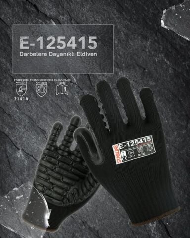 Starline E-125415 Kauçuk Kaplı Pamuk Astarlı Anti-Vibrasyon Eldiveni