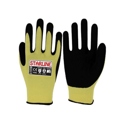 Starline E-115100 1/2 Nitril Kaplı Aramid (Kevlar) Fiberglas Astarlı 100° Isıya Dayanıklı B Kesilmez İş Eldiveni EN388-4231B EN407-X1XXXX