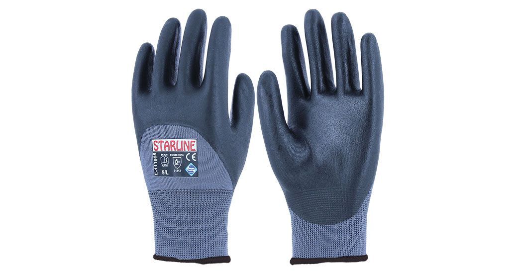 Starline E-111865 3/4 Köpük Nitril Kaplı Polyester Astarlı İş Eldiven EN388-3121X