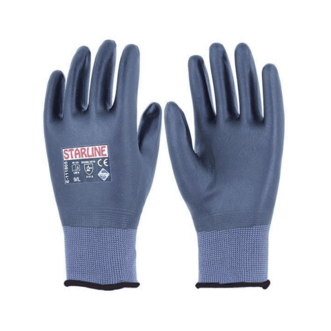 Starline E-111805 4/4 Köpük Nitril Kaplı Polyester Astarlı İş Eldiven EN388-3121X