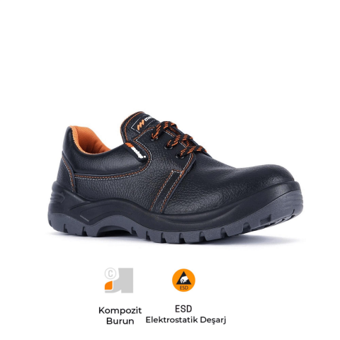 Mekap Pro Policap 106 S2 SRC ESD Baskılı Deri Fiberglass Burun İş Ayakkabısı