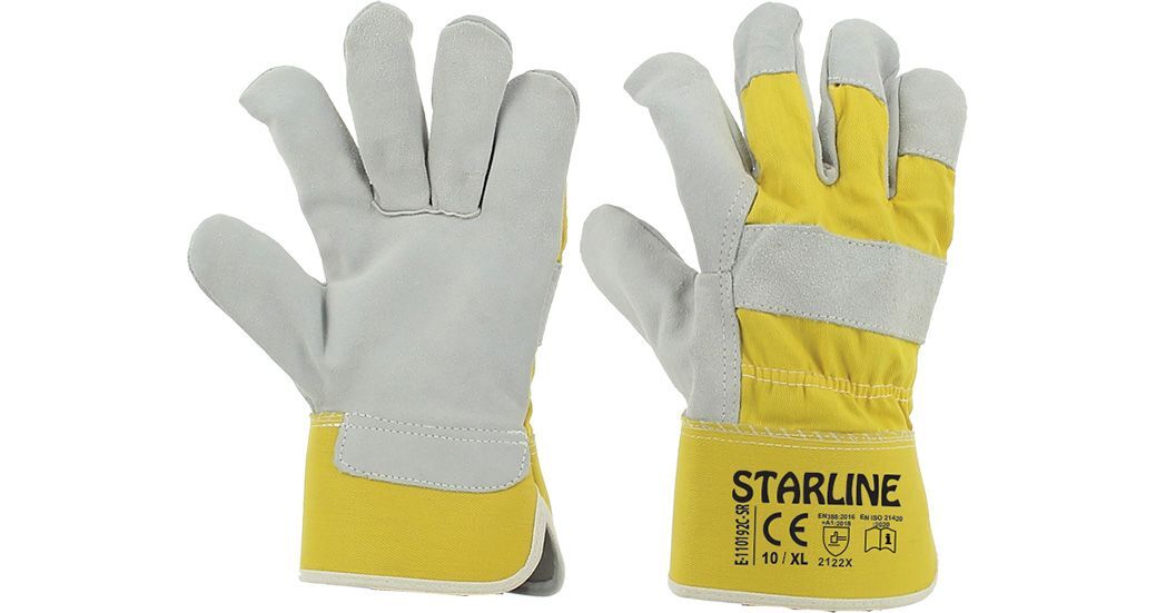 Starline E-110192C-SR Yarma Deri Eldiven Sarı 7cm Bileklik EN388-4122X
