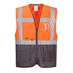Portwest C476 Warsaw Turuncu Lacivert Reflektörlü Yönetici Yeleği