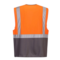 Portwest C476 Warsaw Turuncu Lacivert Reflektörlü Yönetici Yeleği