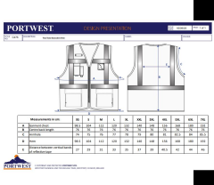 Portwest C476 Warsaw Turuncu Lacivert Reflektörlü Yönetici Yeleği