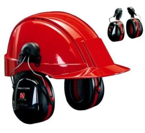 3M™ PELTOR™ Optime™ III Manşonlu Kulaklık 34 dB Siyah/Kırmızı Barete Takılabilir H540P3E-413-SV