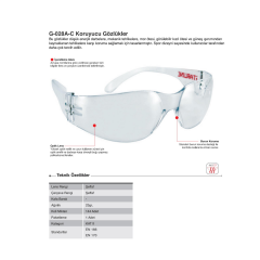 Starline G-028A-C Şeffaf Spor Dizayn Düşük Darbe Ve UV Işık Koruma Sağlayan Antifog Gözlük