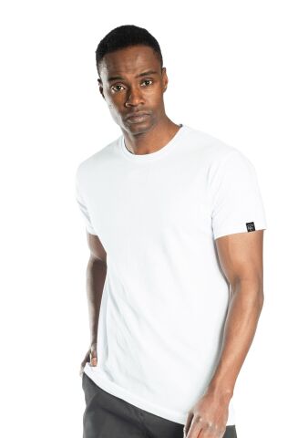 SafeSawa Elegans Basic Bisiklet Yaka T-Shirt Beyaz