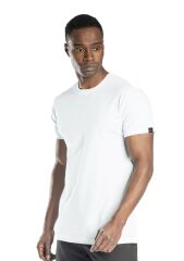 SafeSawa Elegans Basic Bisiklet Yaka T-Shirt Beyaz